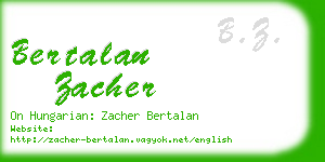 bertalan zacher business card